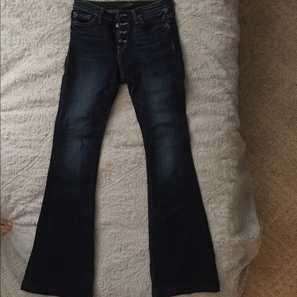 Flared, button, mid-rise Flying Monkey Jeans, new